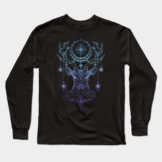 Celestial Stag Long Sleeve T-Shirt by ChocolateRaisinFury